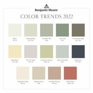benjamin moore color trends palette 2022